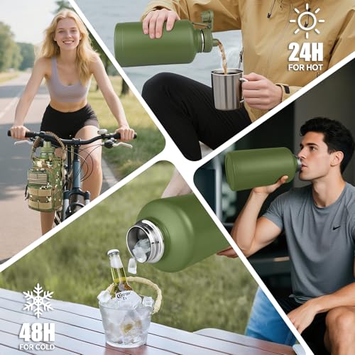 Half Gallon Water Bottle Insulated with Sleeve