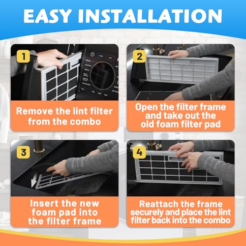 2Pack Lint Filter WH01X35719 Compatible with GE Profile Washer Dryer Combo Models PFQ97HSPVDS