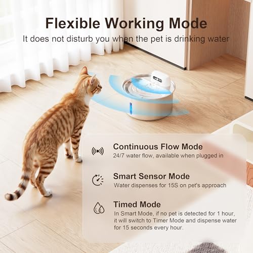 W12 Upgraded Wireless Smart Stainless Steel Dog & Cat Water Fountain