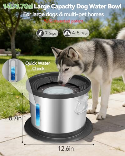 14L No Spill Dog Water Bowl (5 Pound)