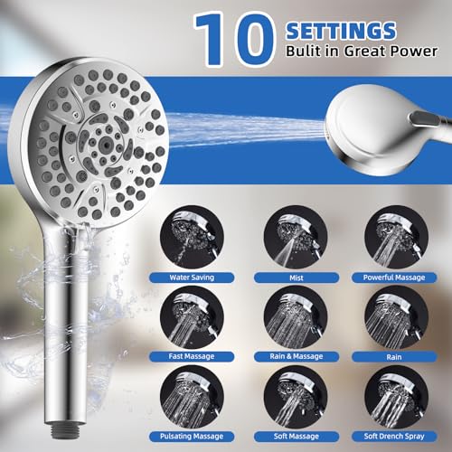 10" Metal Rainfall Shower Head with 10