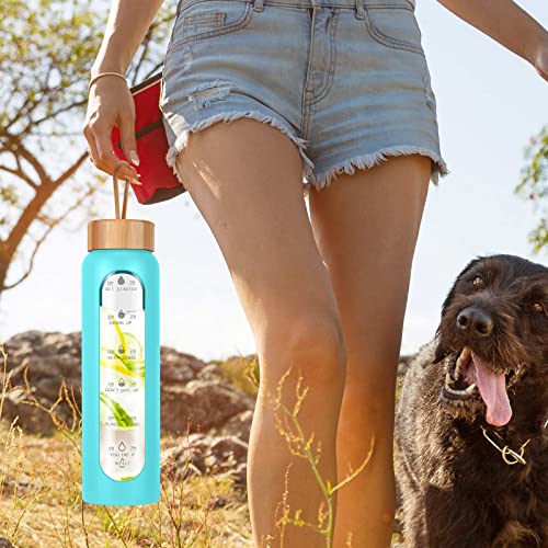 Glass Water Bottles 32 Oz with Silicone Sleeve