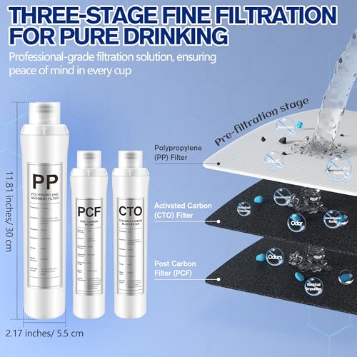 3 Pack Water Filter Replacement Compatible with Bluevua RO100ROPOT (3 Count)