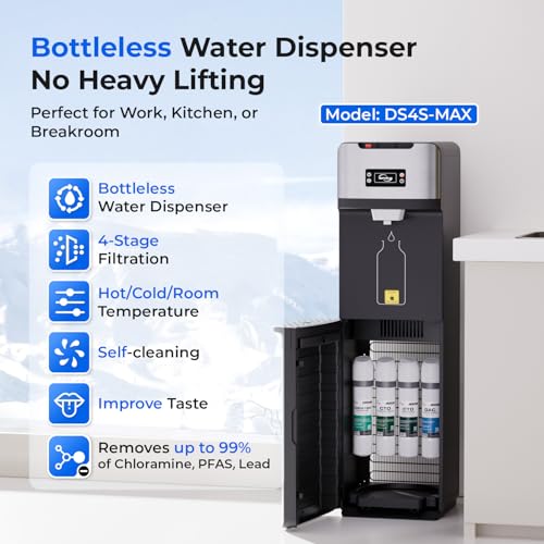 Bottleless Water Cooler Dispenser with 4