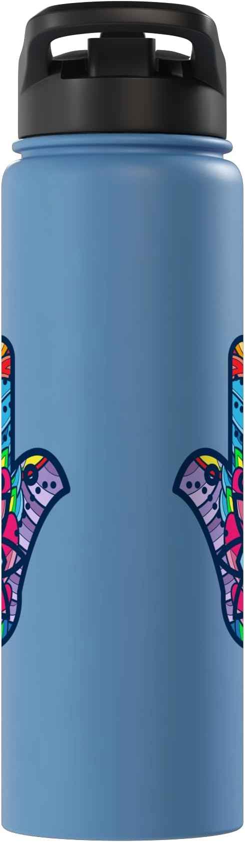 Colorful Nazar Amulet Hamsa Symbol Blue Evil Eye Ornament Stainless Steel Insulated Water Bottle