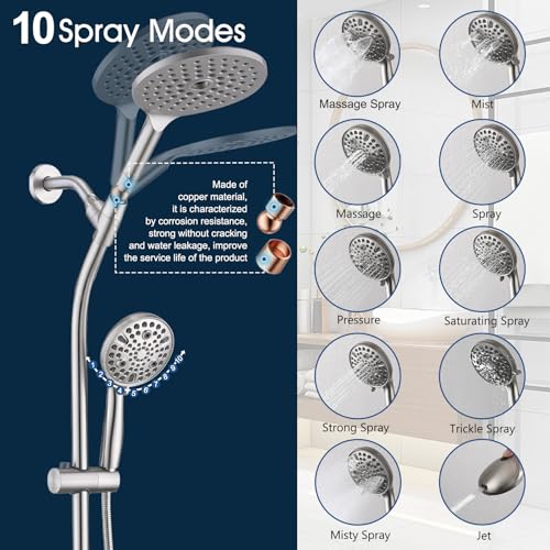 High Pressure Shower Head with Handheld Shower