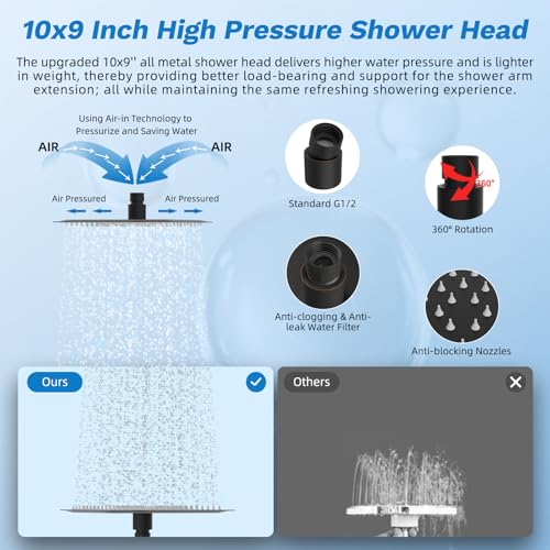High Pressue All Metal 10" Rainfall Shower Head