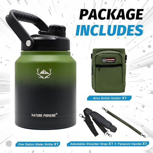 84 oz Insulated Water Bottle Jug with Carrier Bag
