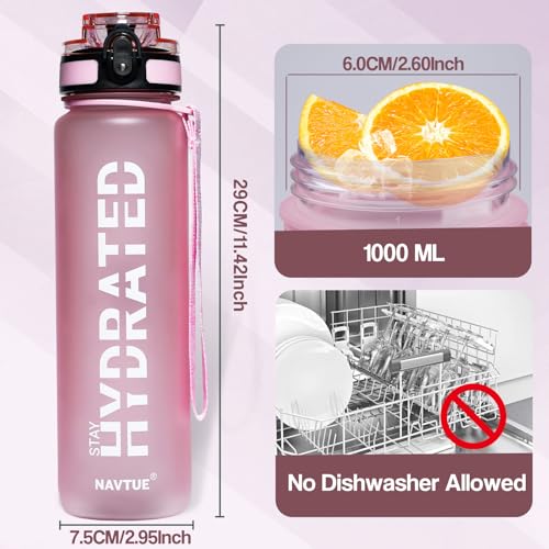 Water Bottle 32 oz Motivational Time Marker Tritan Bottle