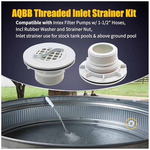 2 Pcs Threaded Inlet Strainer Compatible with Intex 1‑1