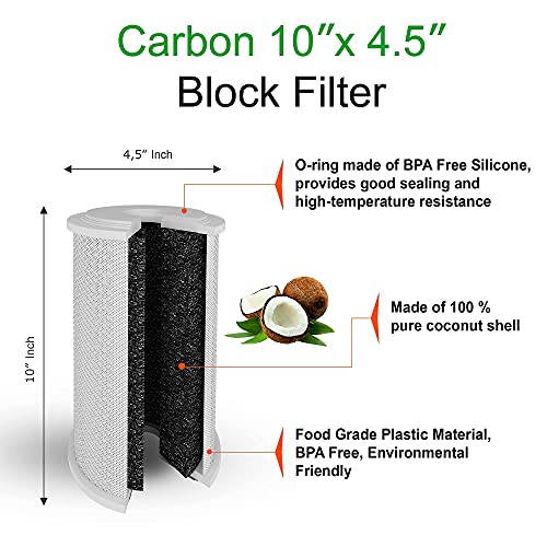 Big CTO Carbon Block Water Filters 4.5" x 10" Whole House Cartridges * WELL (4 Count)