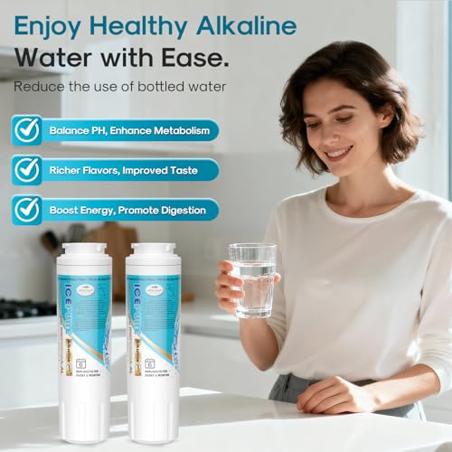 Alkaline UKF8001 Refrigerator Water Filter Replacement for Whirlpool EDR4RXD1 (3 Count)