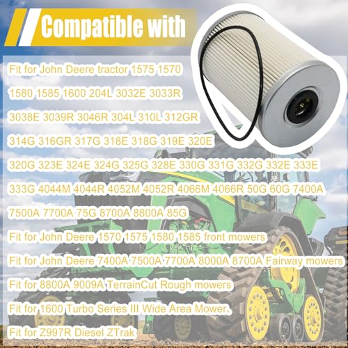 2Pcs Fuel Water Separator Filter MIU802421 Fits John Deere 1575 3032E 4044M (2 Count)