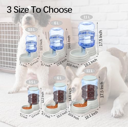 2 Pack 6L Automatic Gravity Pet Feeder and Water Dispenser Set (2 Count)