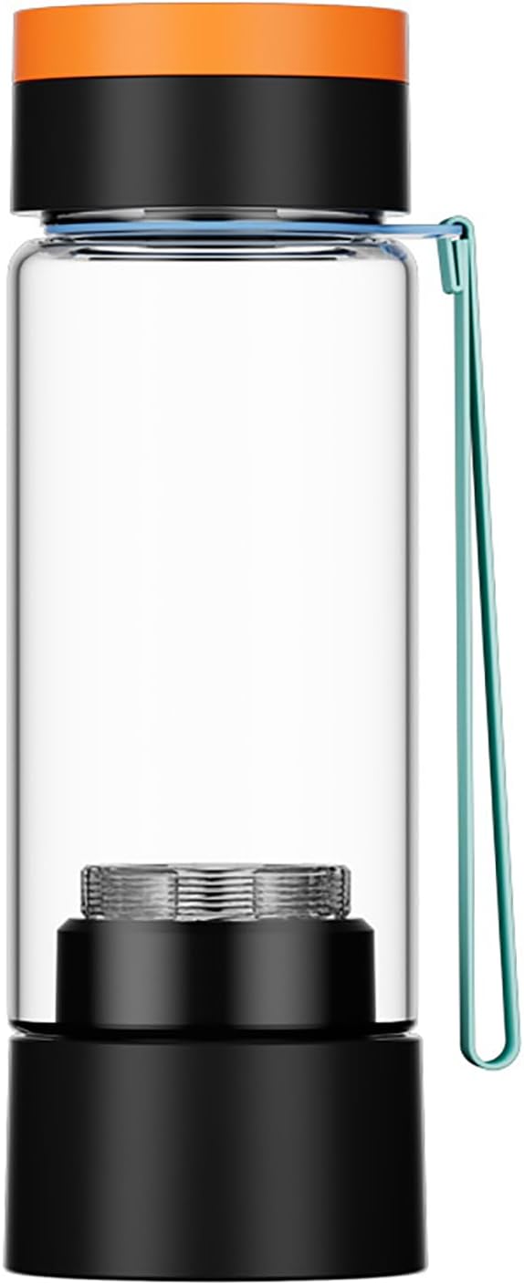 Smart Rechargeable PEM Hydrogen Water Bottle Generator, 450ml Portable Hydrogen Water Machine, Tritan Electric Water Purifier Bottlep for Travel, Office & Fitness Black