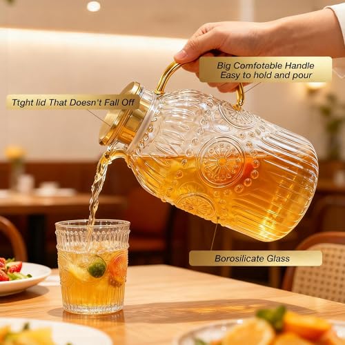 Glass Pitcher with Lid