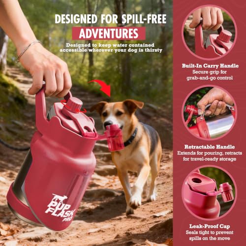 PupFlask Pro Portable Insulated Dog Water Bottle (50 Fl Oz)