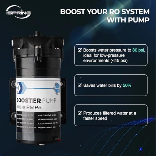 RCC7P-AK, 6-Stage Reverse Osmosis System Under Sink Alkaline Water Filter and Pump, RO Drinking Water Filtration System, Patented Top-Mounted Faucet Design for Easy Installation