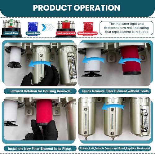 Upgraded 3 4" NPT Industrial Grade 4 Stage Air Drying System