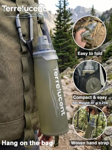 Collapsible Water Filter Bottle with Carabiner
