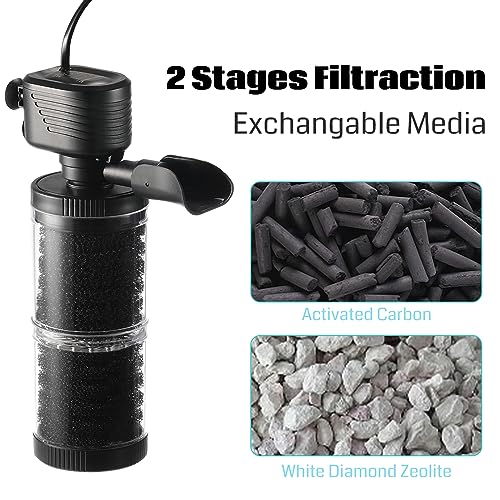 XpertMatic 15W Aquarium Filter 2 Stages 238 GPH (24 Ounce)