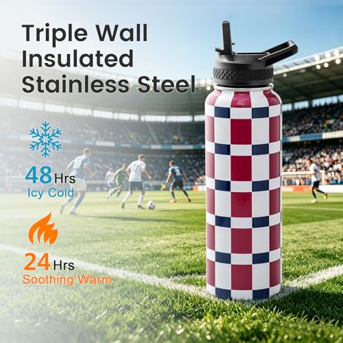 40 oz Insulated Water Bottle with Straw