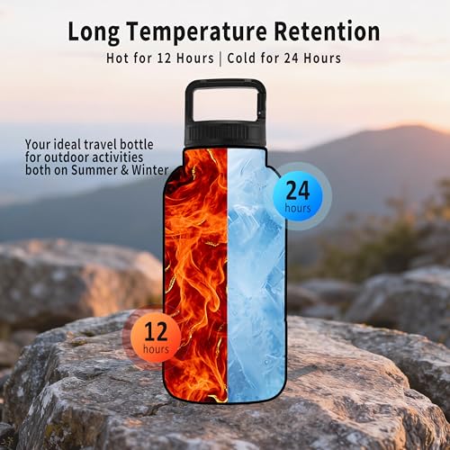 32 oz Instulated Stainless Steel Dog Water Bottle with 2 Detachable Bowls (680 Gram)