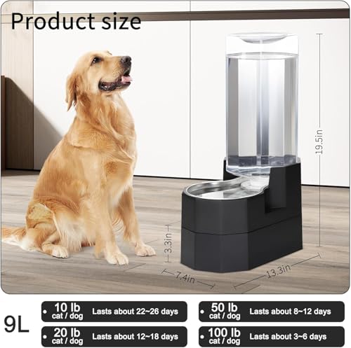 RIZZARI 9L Gravity Dog Water Dispenser