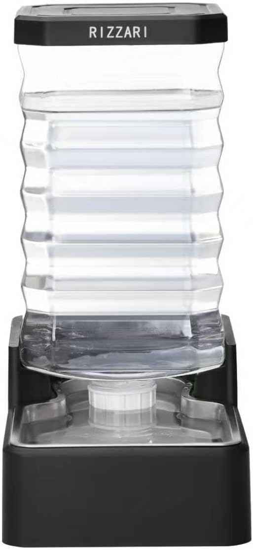 RIZZARI Stainless Steel Dog Water Dispenser : 10L Lagre Capacity Gravity Waterer - Anti-Tip Stay-Put Base - No Power Needed - Leak-Proof Auto Refill - for Large Dogs - Apartment/Office/Pet Corner