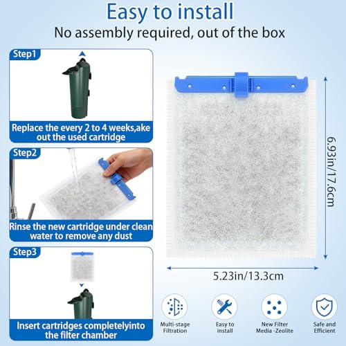 12 Large Filter Cartridges Compatible with Tetra Whisper Bio (12 Count)
