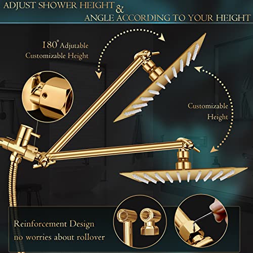 Shower Head 12'' Rain Shower Head with 11'' Extension Arm