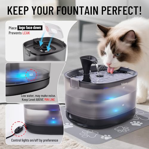 85oz 2.5L Cat Water Fountain with Detachable Tank