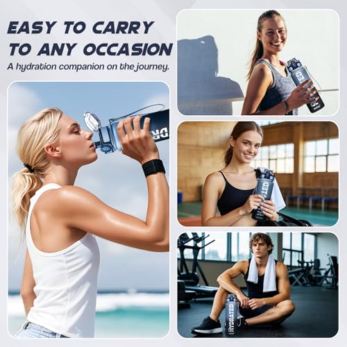 Water Bottle 16.9 oz Motivational Time Marker Tritan Bottle