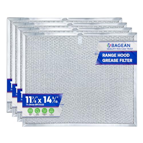 Stove Vent Filter 11.8x14.3" BPS1FA30 Fits Nutone Broan Range Hood Filter (4 Count)