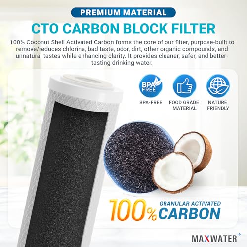 20 x 4.5 Whole House 1 Stage CTO Coconut Shell Carbon Block Water System w
