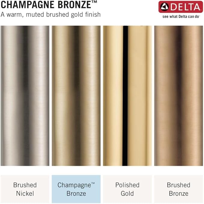 Delta 5-Setting In2ition 2-in-1 Dual Shower Head with HandHeld Spray, Brushed Gold Detachable Shower Head with Hose, Showerhead, 2.5 GPM Flow Rate, Lumicoat Champagne Bronze 58569-CZ-PR25-PK