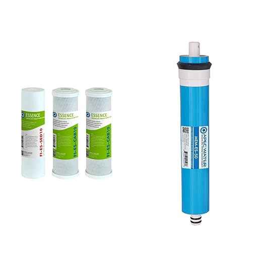 FILTER-SET-ES High Capacity Replacement Pre-Filter Set For Essence Series Reverse Osmosis Water Filter System Stage 1-3 & APEC MEM-ES-50 50 GPD Membrane Replacement Filter