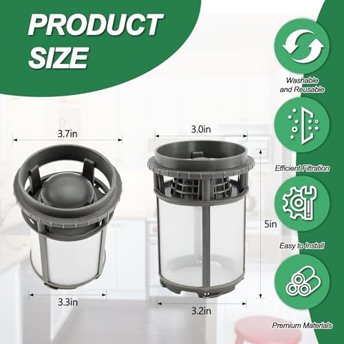 Upgraded】W10872845 Dishwasher Pump Filter Cup Replacement for Amana Kenmore Whirlpool KitchenAid Dishwasher