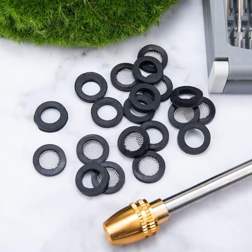 10pcs 1 2" Shower Head Screen Filter Gasket + 10pcs Rubber Washer (20 Count)