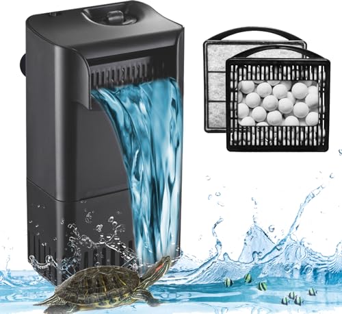 222GPH 10W Turtle Tank Filter Aquarium Filter Power Adjustable 10