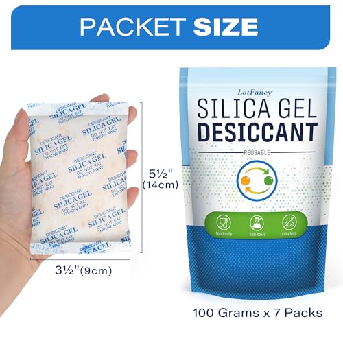 Silica Gel Packets 100g 7 Pack (7 Count)