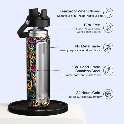 Insulated Water Bottle with Straw Stainless Steel Water Bottle