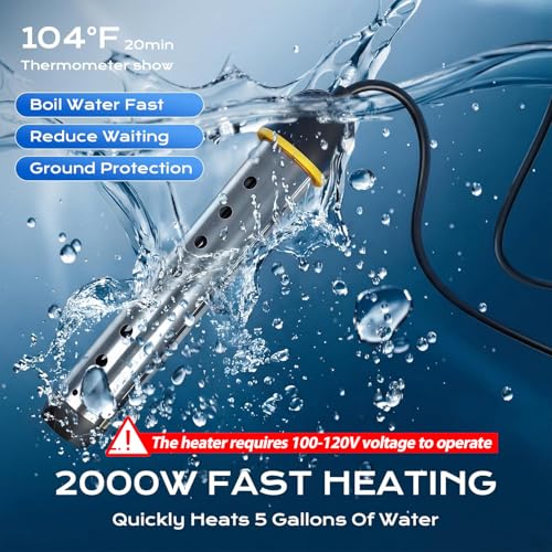 Portable Shower for Camping with Immersion Water Heater