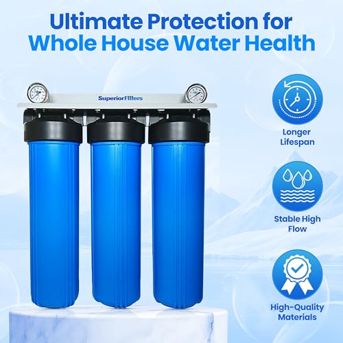 Whole House 3 Stage Filter System 20x4.5 Big Blue w