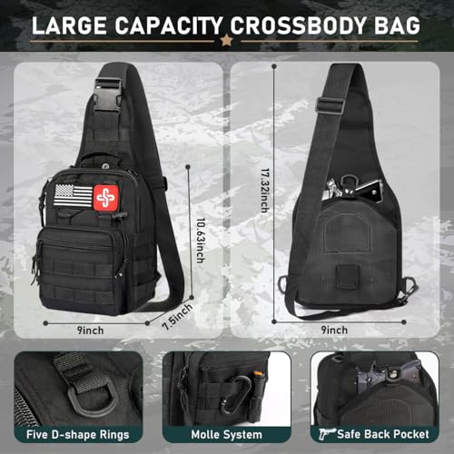 Survival Kit 262Pcs Survival Gear and Supplies with First Aid Kit Pouch and Crossbody Bag