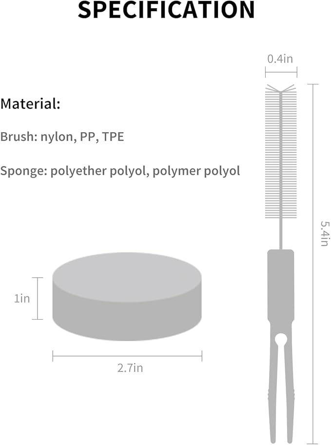 PETKIT Cat Water Fountain Cleaning Kit, Include Brush Tweezers and Sponge, Fit Most Pet Drinking Fountain for Cats Indoor