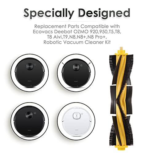 4 Pieces) N10 Roller Brushes Main Brush Replacement Parts for Ecovacs DEEBOT OZMO N10 N10 Plus 920 950 T8 AIVI Max T9 T5 N5 N7 N8+ N8 Pro DX55 DX93 DJ65 Robot Vacuum (4 Count)