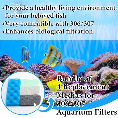 40 Pcs Replacement Filter Media Kit Compatible with Fluval 306 (40 Count)