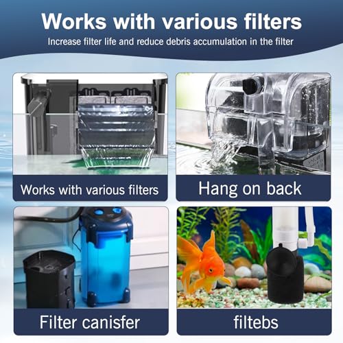 2 Pack Large Premium Pre Filter Sponge Aquarium Intake High (2 Count)