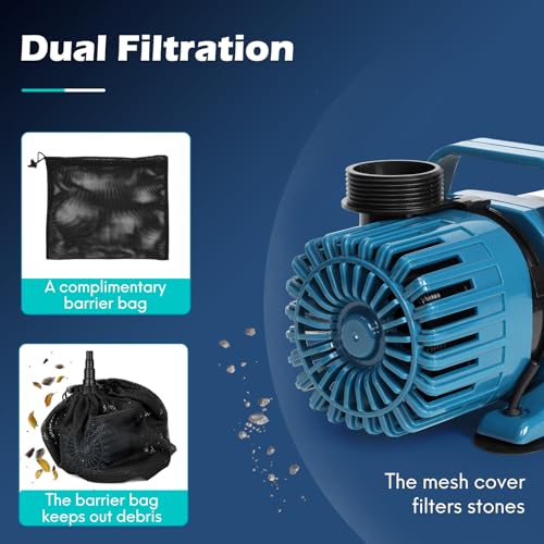 3200 GPH Pond Pump for Fish Pond Fountain & Waterfall